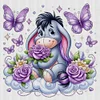 (Stamped/Counted) Eeyore Holding Flowers-11CT Cross Stitch 50*50cm