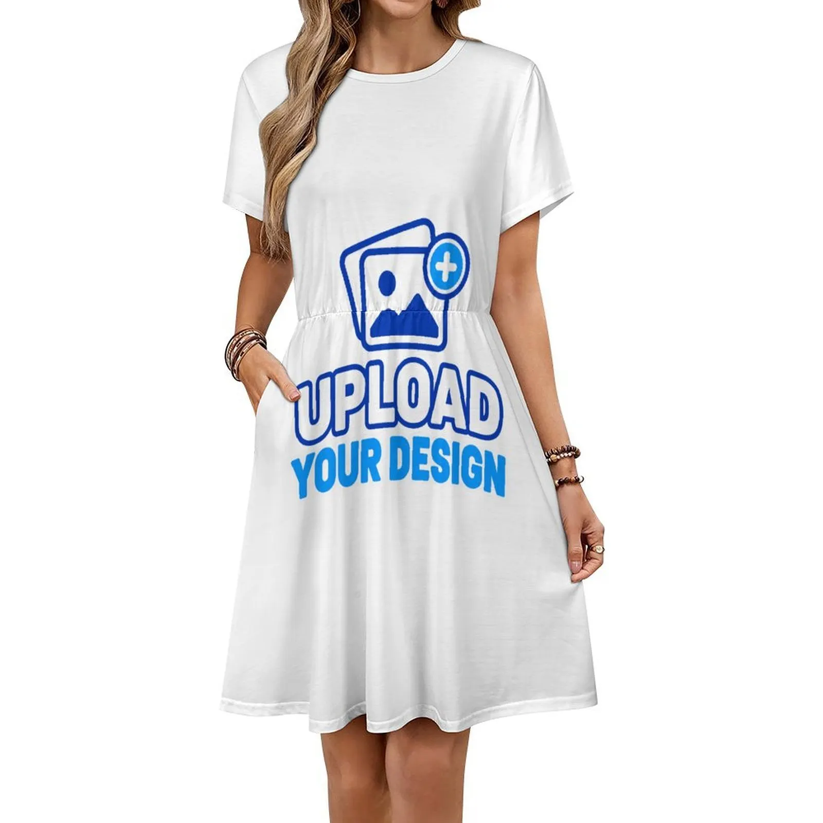 Short-Sleeve Crew-Neck Dress &ndash; personalized print product image 8