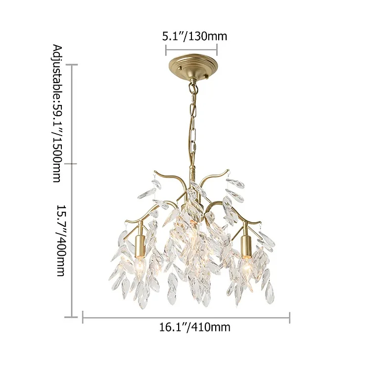 Modern Crystal Cascade Chandelier Living Room Light Fitting Vjlight