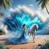Beach Beauty Horse-11CT Stamped Cross Stitch 40*40cm tapestrymarket