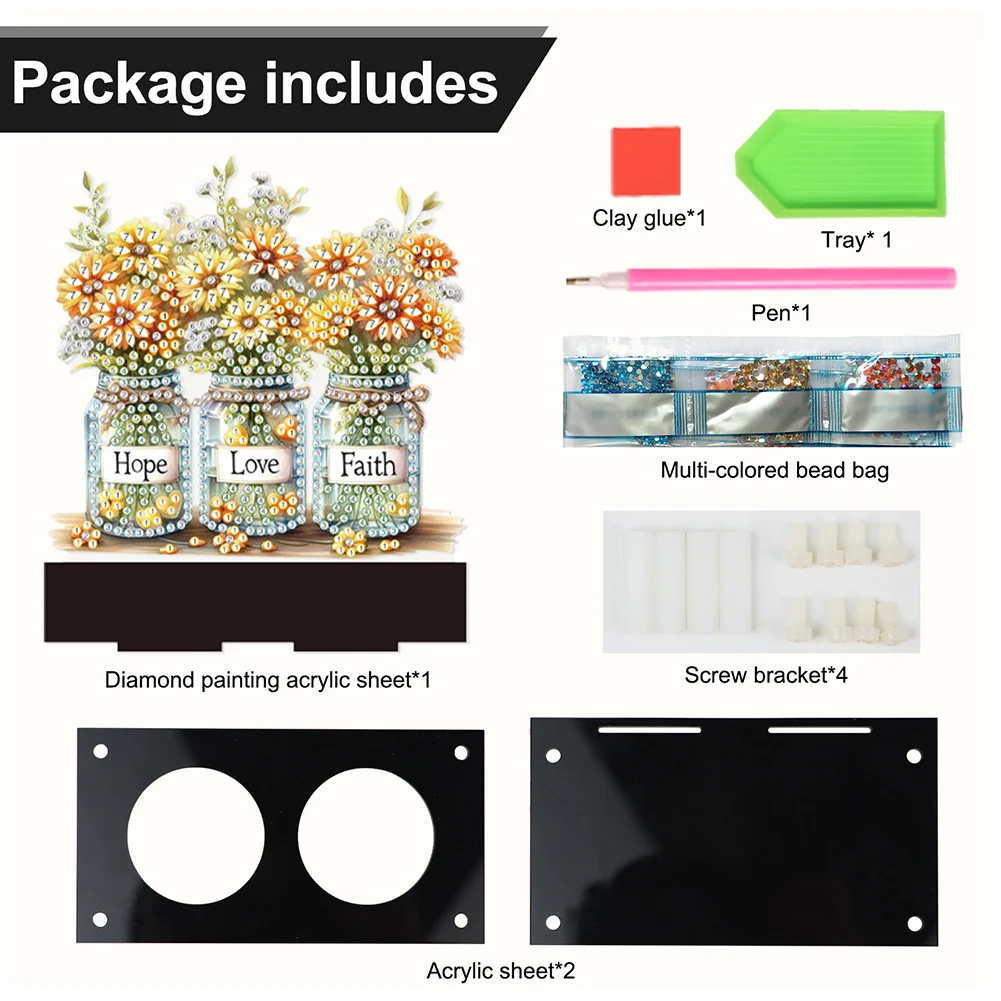 DIY Sunflower Vase Diamond Painting Candle Holder Ornaments Aromatherapy Candle Holder