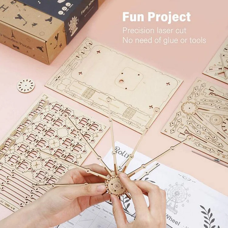 Rolife Puzzle en Bois 3D La Grande Roue Boîte à Musique Maquettes en Bois à  Construire Kit de Bricolage Cadeaux de Noël pour Enfants et Adultes :  : Jeux et Jouets