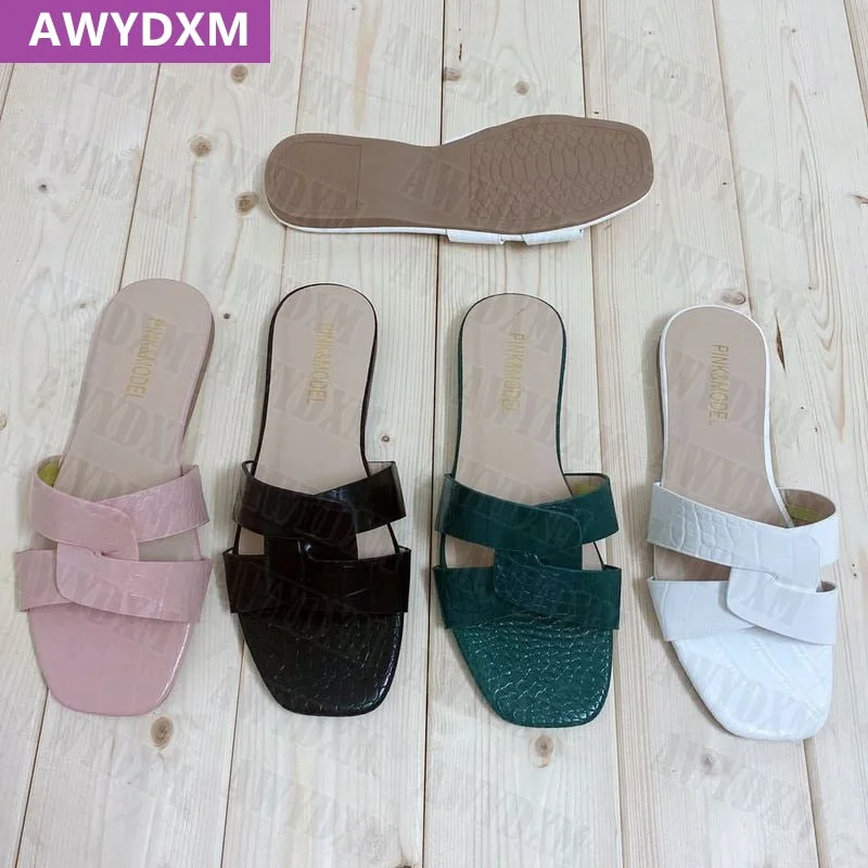 Luxuy Brand Women Slippers 2022 Spring Summer New Woman Shoes Fashion Open-toed Sandals Flip Flops Dress Slingback Female Slides