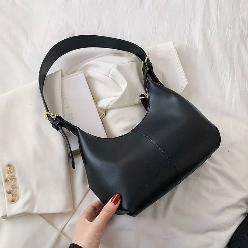 Simple Retro PU Leather Small Handbag and Purses for Women 2021 Winter Fashion Trends Brand Travel Vintage Luxury Shoulder Bag