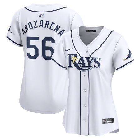 Women's Tampa Bay Rays #56 Randy Arozarena  White Home Limited Player Jersey