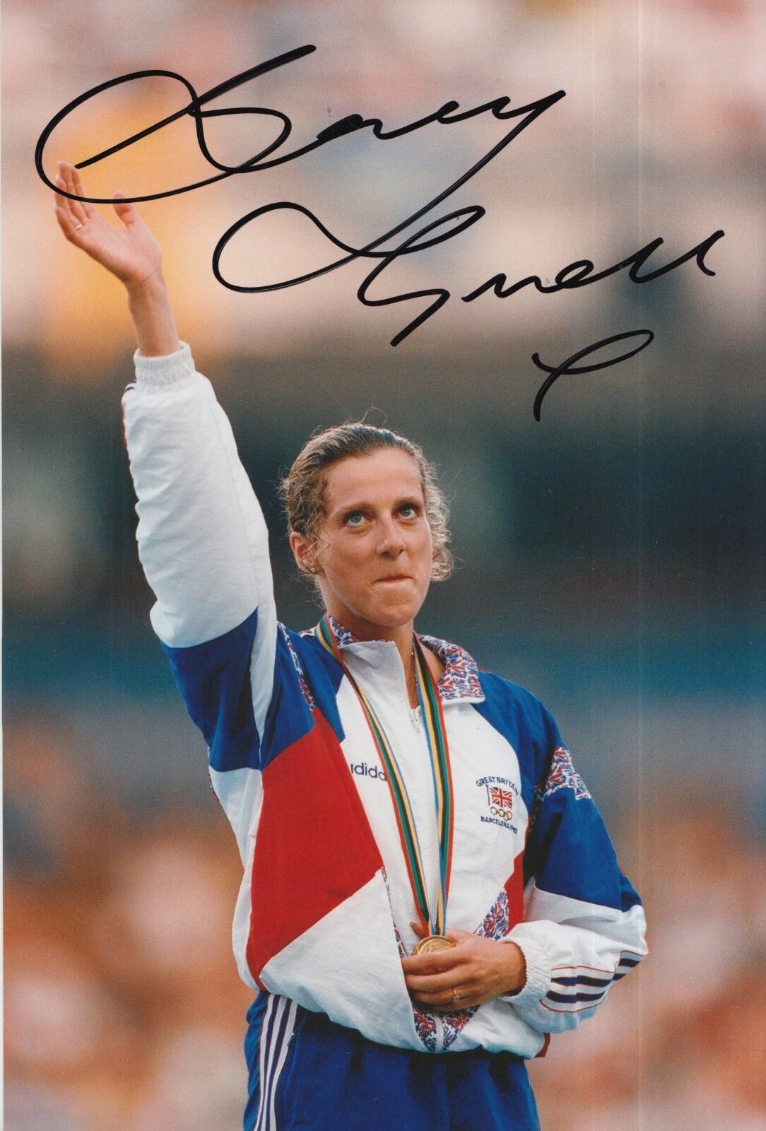 Sally Gunnell Hand Signed Olympics 12x8 Photo Poster painting.