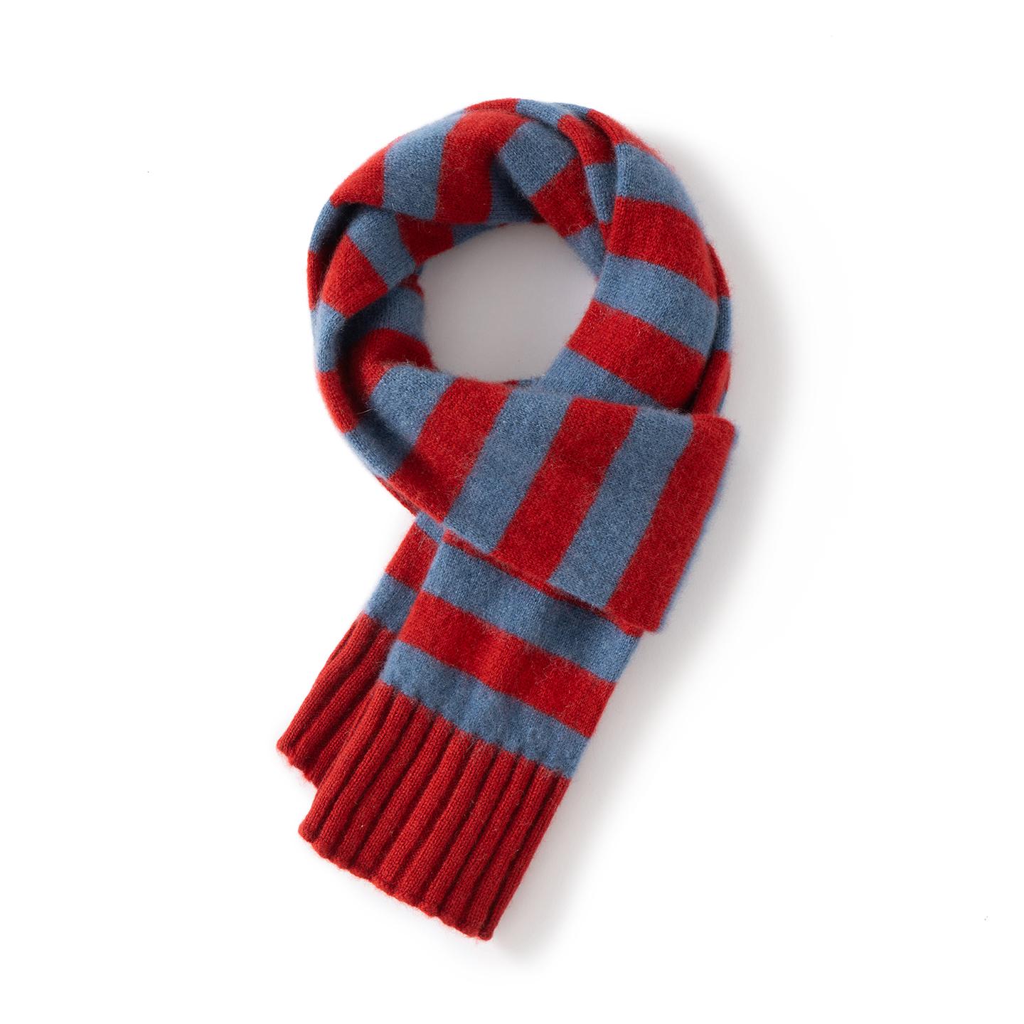 Kid's Cozy Striped Knit Cashmere Scarf  REAL SILK LIFE