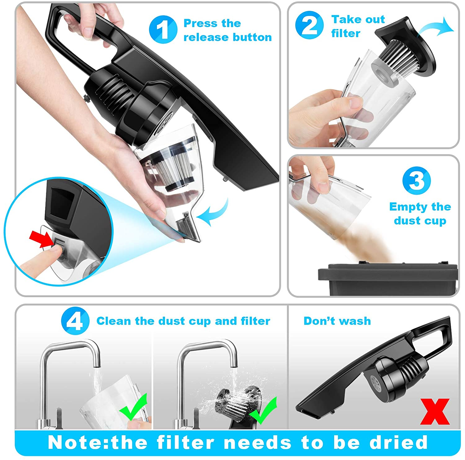 CherylonCar Portable Car Vacuum