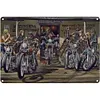 Old man riding moto - Panneaux en &eacute;tain m&eacute;tallique(20*30cm/30*40cm) - Garage