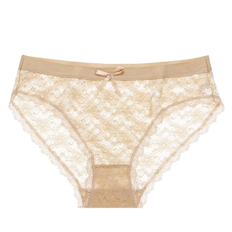 FINETOO Lace Panties Sexy Lingerie Fashion Floral Underwear Women Low Waist Girls Panty Large Size M-2XL Sexy Female Underpants