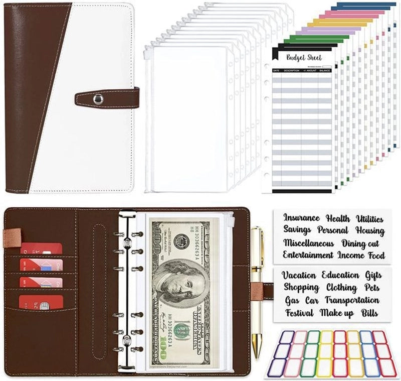 1 Set Multicolor Class Learning Pu Leather Pastoral Loose Spiral Notebook