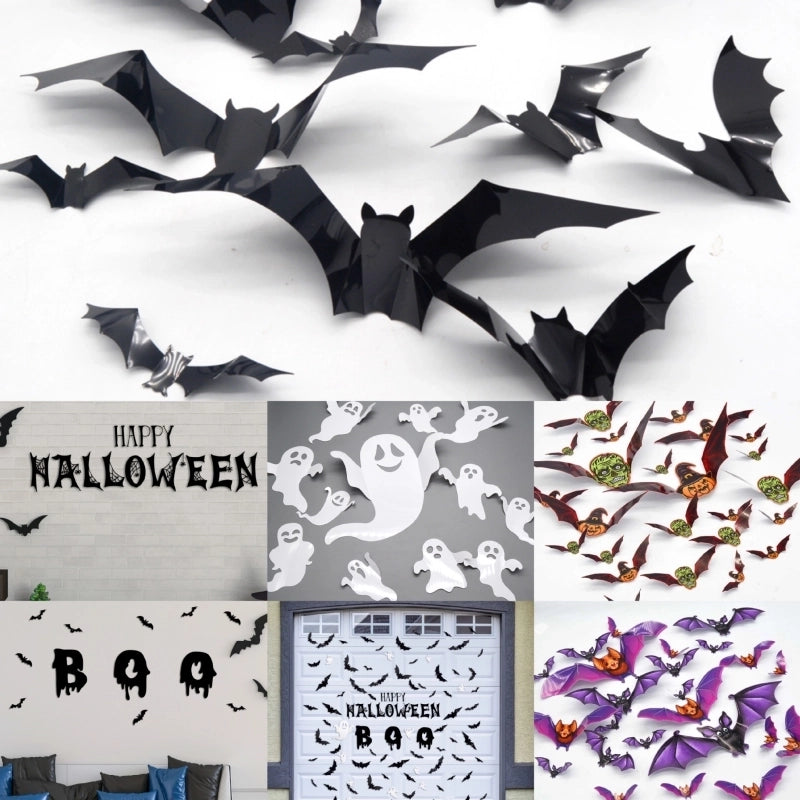 Halloween Retro Bat PVC Decorations Hanging Ornaments Party Supplies