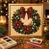 Framed Christmas Wreath - Pearls Painting Kit DIY Diamond Painting Pearl Dot Crafts 20x20CM