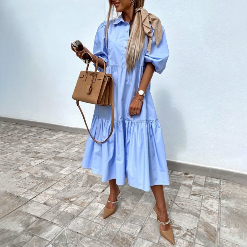 ⚡NEW SEASON⚡Lapel Loose-fit Shirt Dress
