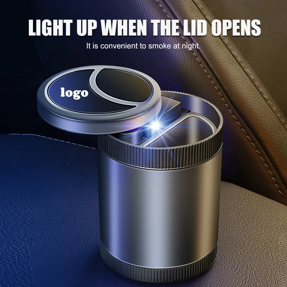 Car smart ashtray with LED light automatic sensing ashtray