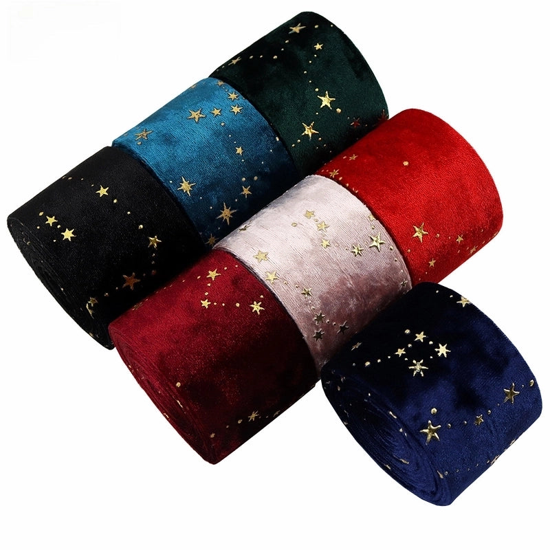 Yongjia Baotong Diy Hair Accessories Material Bronzing Velvet Double-sided Webbing Gold Diamond Velvet Cloth Accessories Ribbon
