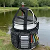 Fishing Bucket Organizer with Buckets Cover Ice Fishing Tackle Bag with Rod & Plier Holder Multi-Pockets for 5 Gallon Buckets Gear Accessories