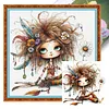(Multi-Style) Indian Weird Girl-11CT Stamped Cross Stitch 40*40cm/15.75*15.75in tapestrymarket