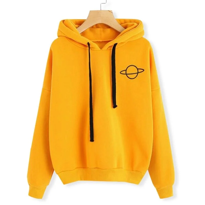 Women Hoodies Fashion Finger Heart Love Pattern Hooded Sweatshirts Autumn Winter Casual Drawstring Long Sleeve Female Pullovers