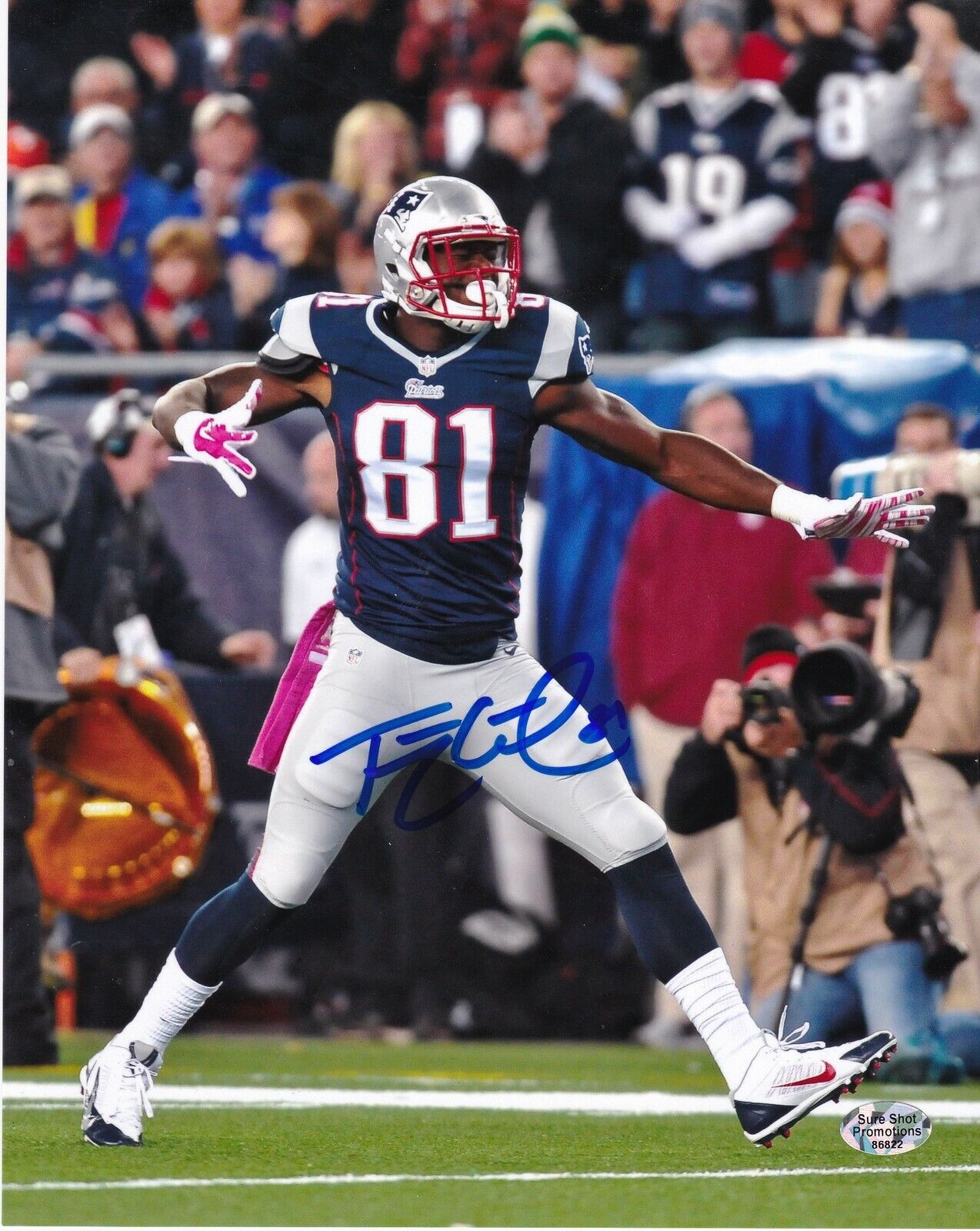 TIM WRIGHT NEW ENGLAND PATRIOTS ACTION SIGNED 8x10