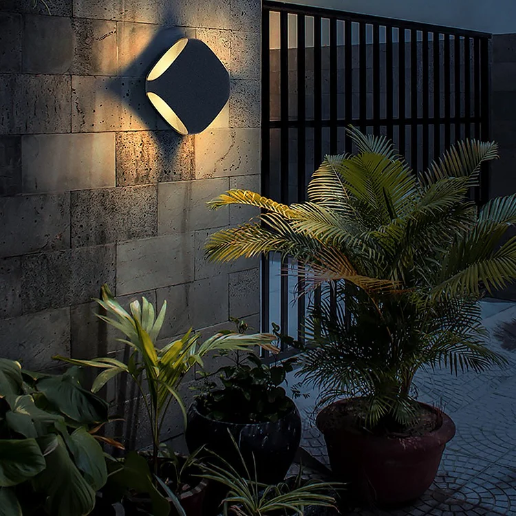 Square LED Waterproof Black Modern Outdoor Wall Lights Fence Post Lights - Appledas
