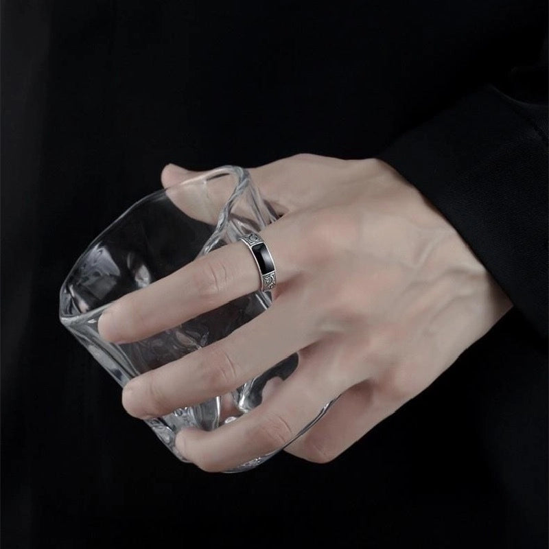 Retro Geometric Copper Plating Men’s Open Rings