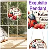 (18.5cm)DIY Acrylic Jigsaw Puzzle Window Hanging with Hanging Chain DIY Stained Glass Decoration Round Window Puzzle Decor for DIY Craft Project (Flower Ladybug)