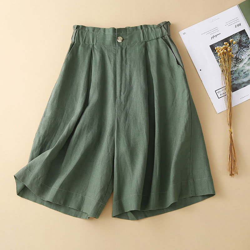 Rotimia Vintage cotton and linen shorts cropped pants