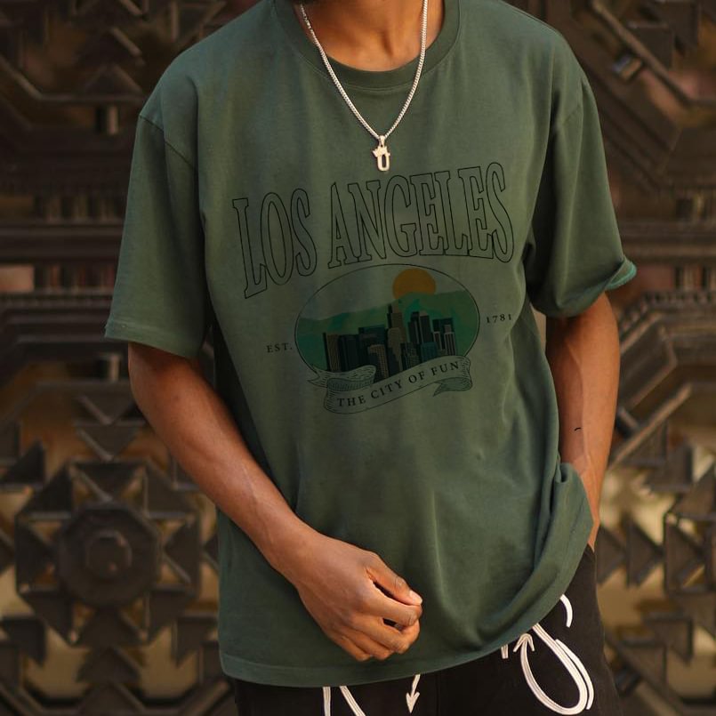 Men's "The City Of Fun" Los Angeles Print Short Sleeve T-Shirt