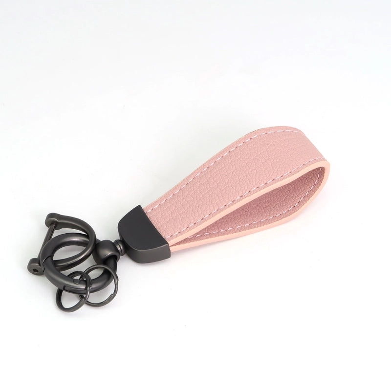 Minimalist Classic Style Solid Color Pu Leather Alloy Unisex Bag Pendant Keychain