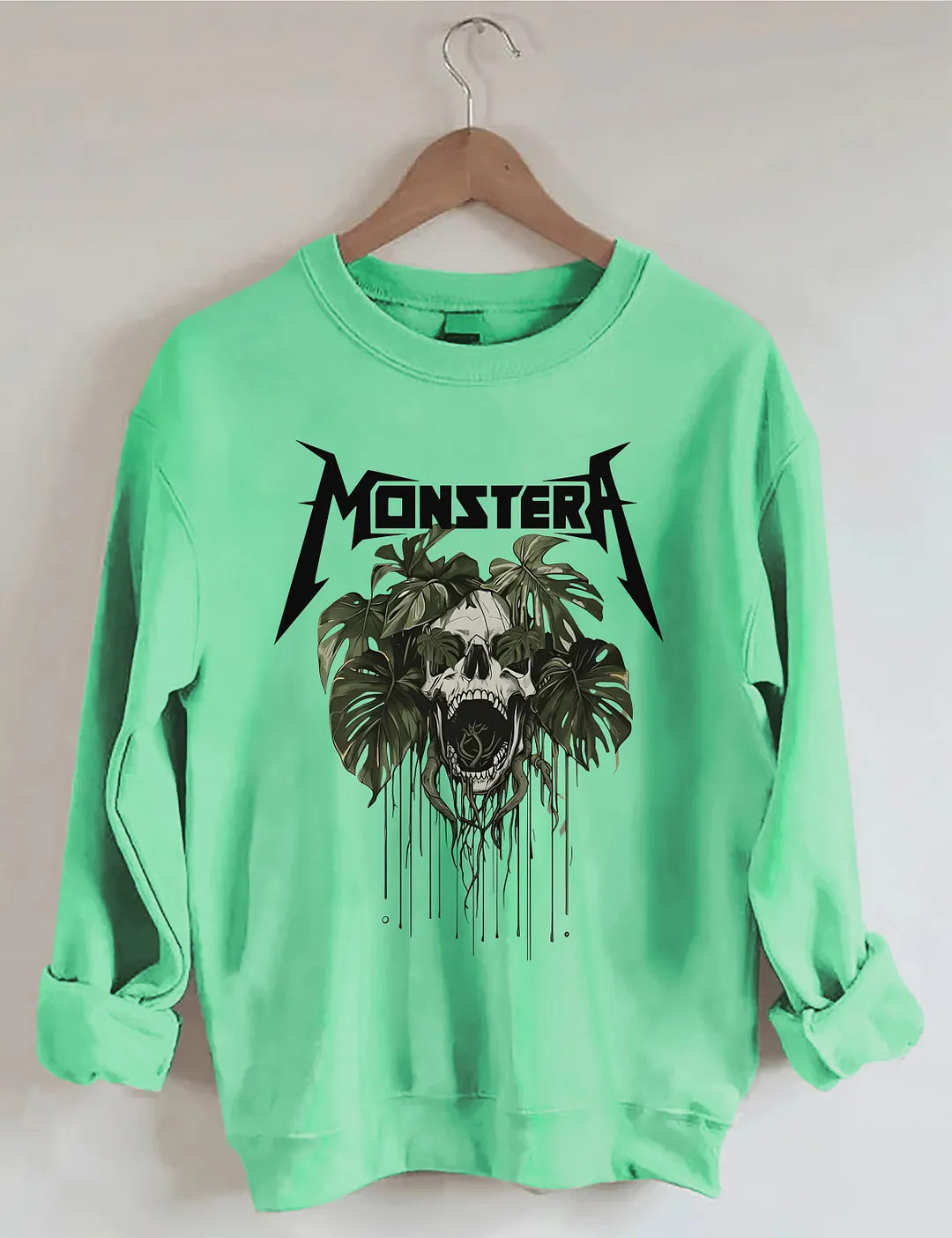 Monstera Skull Sweatshirt