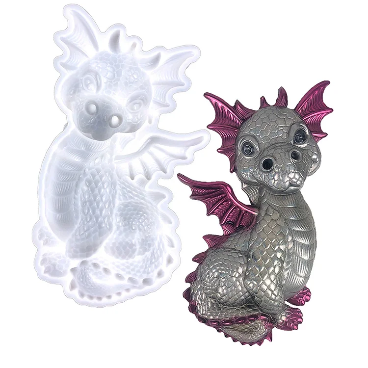 Ignite Your Artistic Spirit with CrazyMold's Small Fire Dragon Resin Mold -  Craft Your Masterpiece Today!