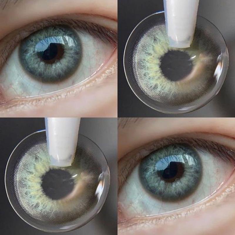 Transparent blue (12 months) contact lenses