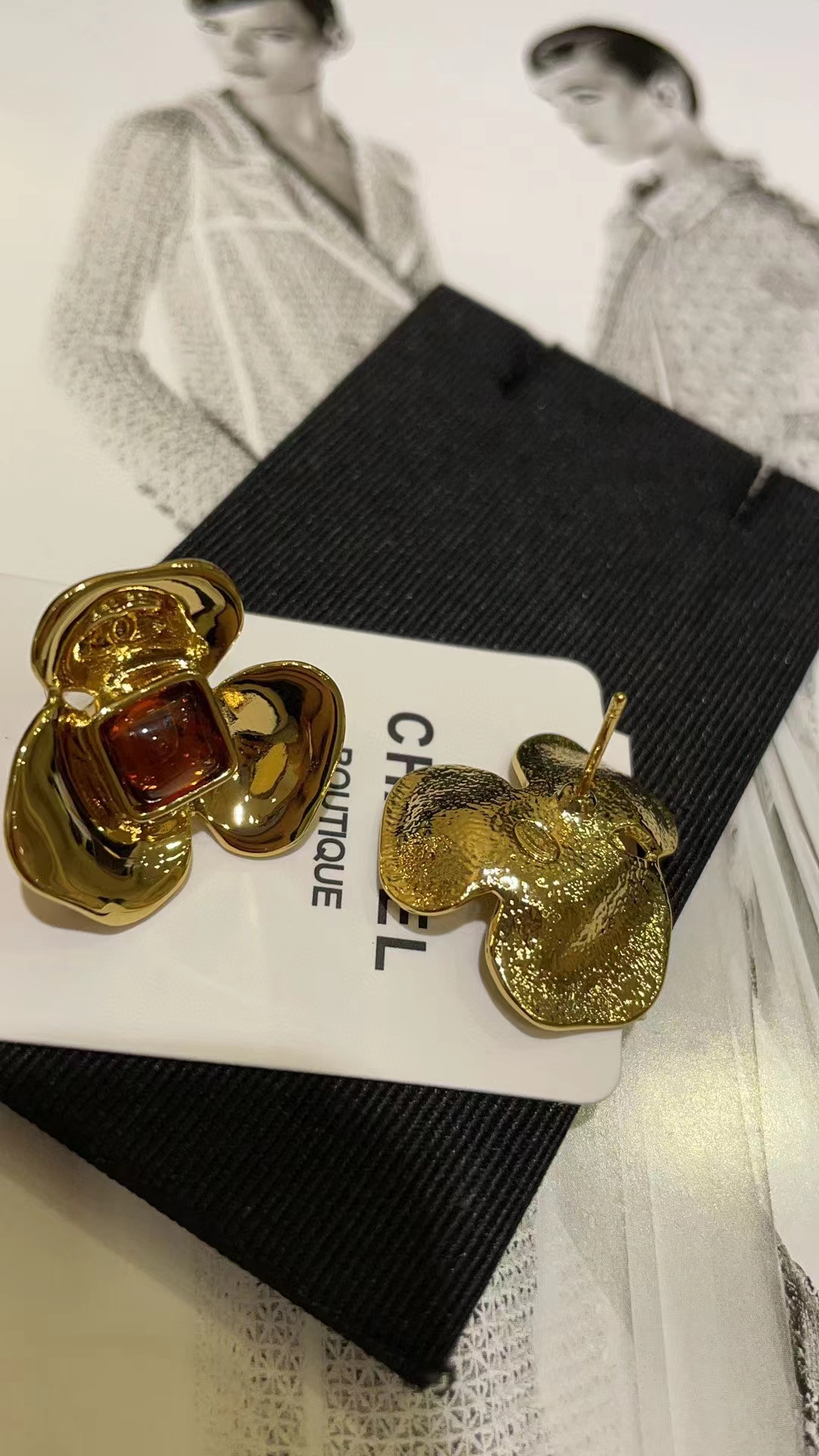 Buy replica Chanel Gold Camellia Stud Earrings and replica jewelry from PICKS Jewelry