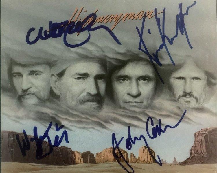 REPRINT - THE HIGHWAYMEN Cash - Waylon - Willie Nelson Signed 8 x 10 Photo Poster painting