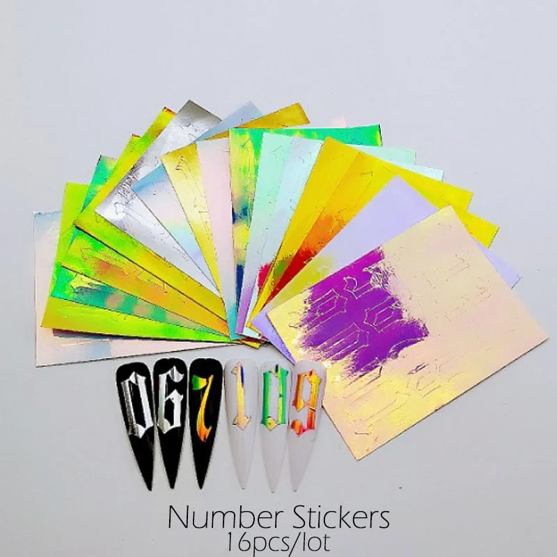 Japanese Nail Art Ice Aurora Nail Sticker Decals Korean Trendy Nails Design Self Adhesive Holographic Slider Manicure Decoration-Nail Inspo