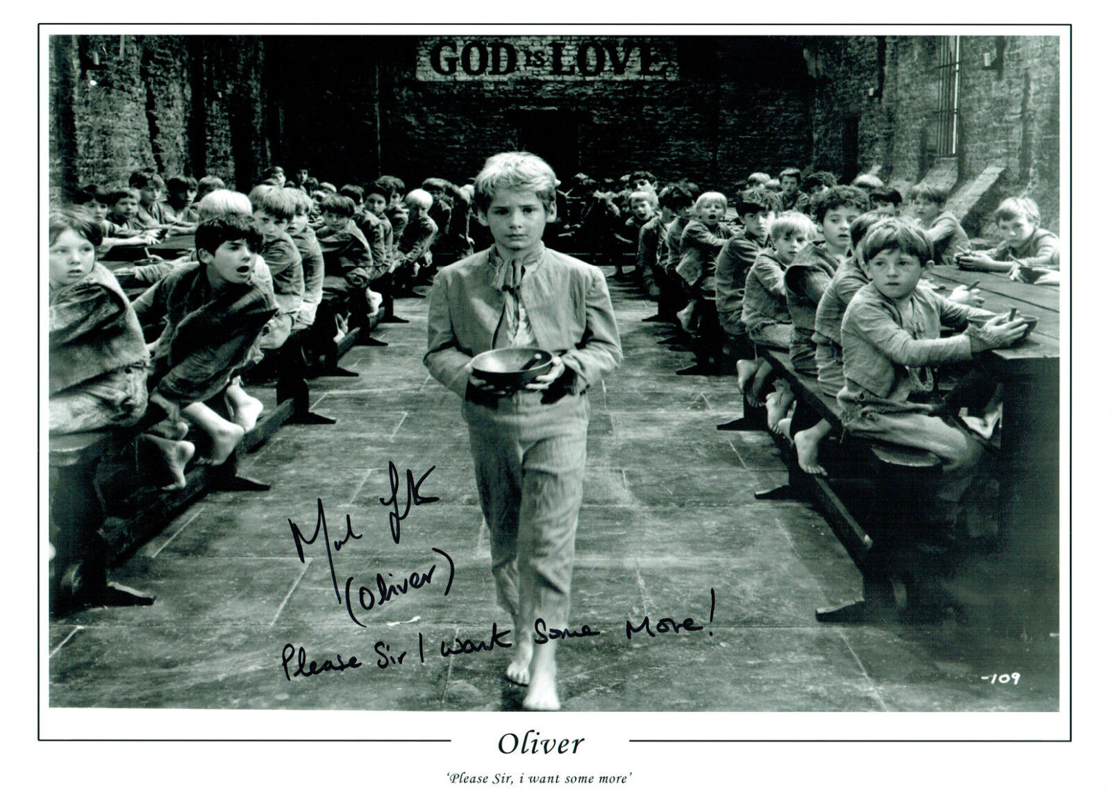 Mark LESTER SIGNED Autograph Oliver Film Inscription 16x12 Photo Poster painting AFTAL COA