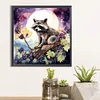 Diamond Painting -DIY Round Dril Purple Grapes Civet Cat(40x40cm)