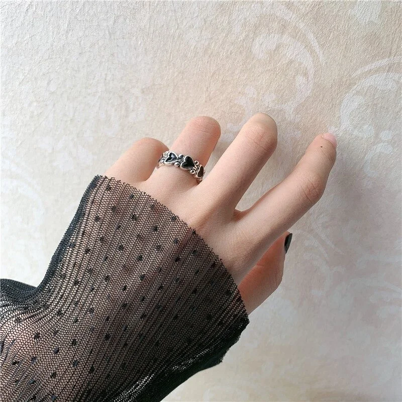 Romantic Vintage-inspired Forever Love Heart Adorned Rings