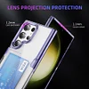 Card Slot Wallet Phone Case Transparent Hard Back Cover With Card Holder for Samsung S35 S24 Ultra S23 S22 PC Phone Case