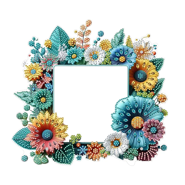 【Ornament】Special Shape Floral Diamond Painting Photo Frame Kits Bedroom Table Decor gbfke