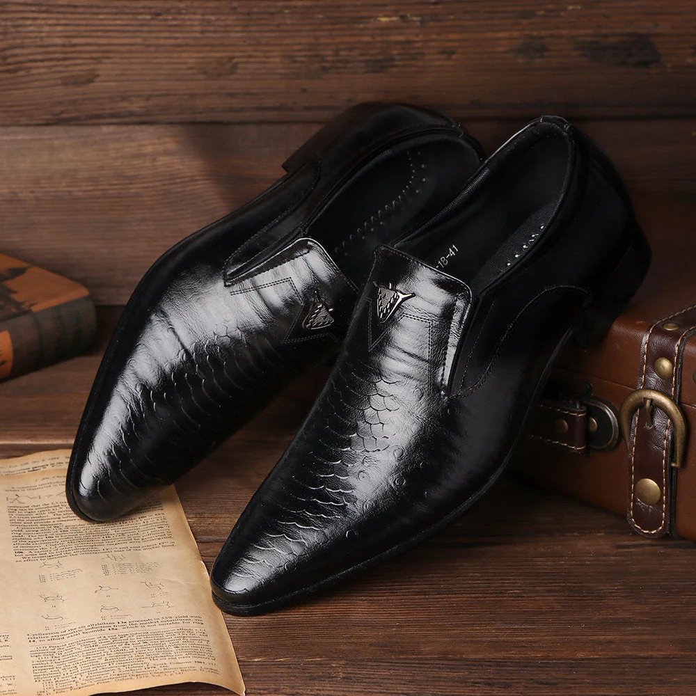 Vstacam  Men Shoes Retro Dress Shoes High Quality Business PU Leather Lace-Up Footwear Formal Shoes For Wedding Party Big Size