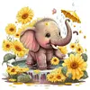 4pcs Diamond Painting -DIY Round Drill Dog Rabbit Panda Elephant