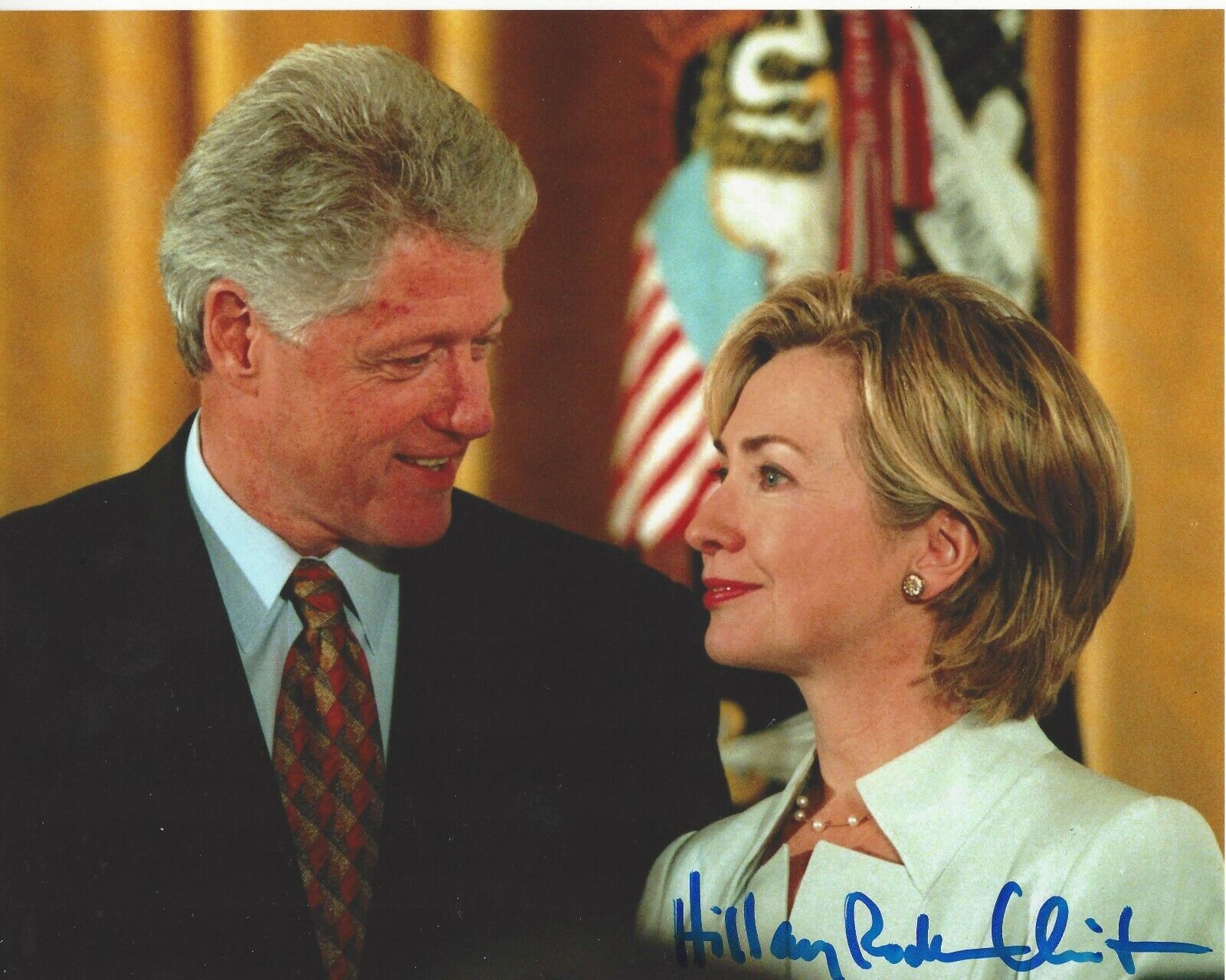 SECRETARY OF STATE HILLARY RODHAM CLINTON SIGNED 8x10 Photo Poster painting COA BILL FIRST LADY