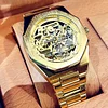 Royal hollow watch men's fully automatic mechanical watch retro business classic oak waterproof fashion brand square watch