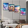 4pcs Diamond Painting -DIY Round Drill Fantasy Beach