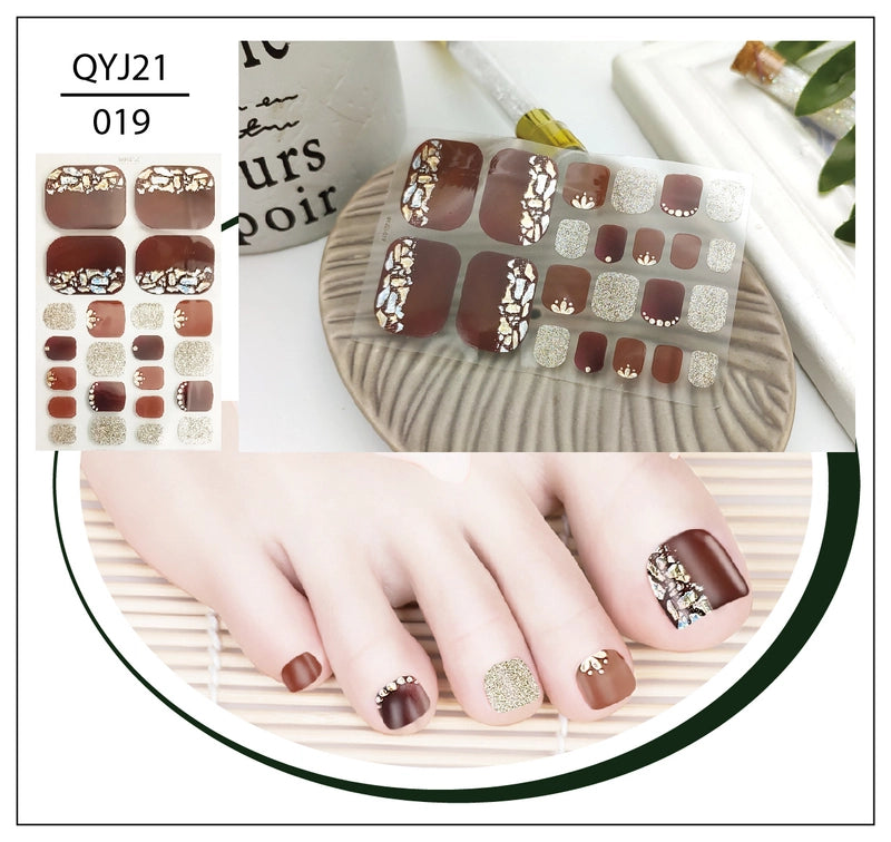 Explosions Foot Nail Stickers Summer Toenail Stickers Bronzing Imitation Diamond Nail Stickers Waterproof Foot Stickers