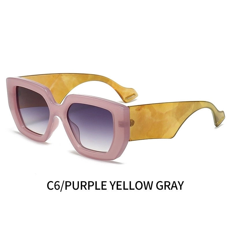 Minimalist Commute Color Block Solid Color Pc Square Full Frame Women’s Sunglasses