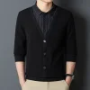 Men's Fake Two Piece Warm Contrast Shirt