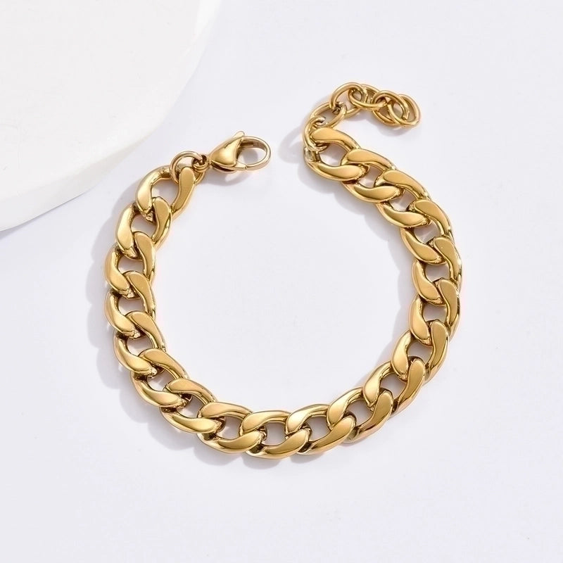 Minimalist Geometric Stainless Steel Chain Gold Plated Bracelets